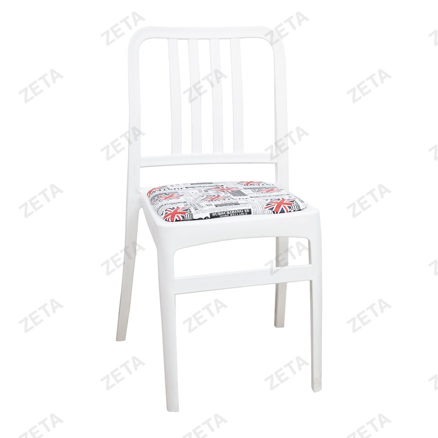 Стул пластиковый "Джеф" с мягким элементом (белый)