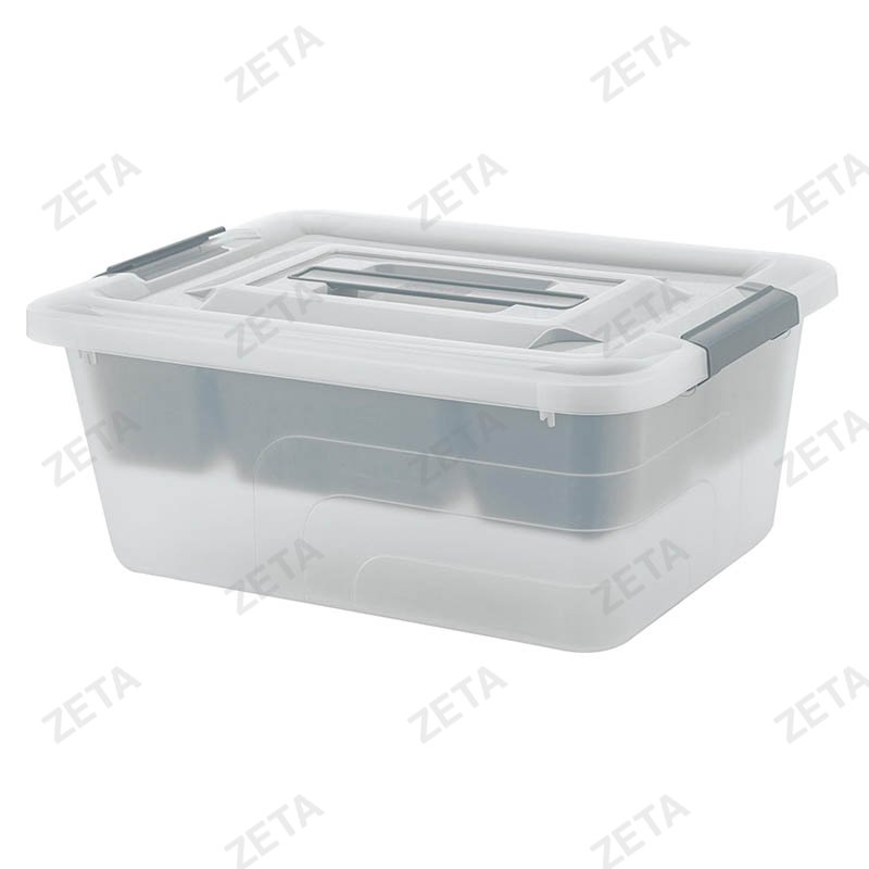 Ящик для хранения с лотком и ручкой 13 л. "Bergen" №PT6552