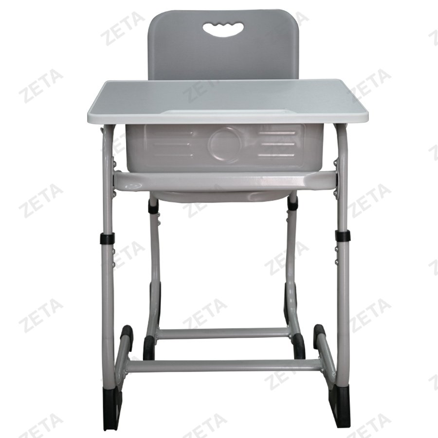 Парта школьная 1-местная + 1 стул, регулируемая №KZ-116 (серый) (ВИ)