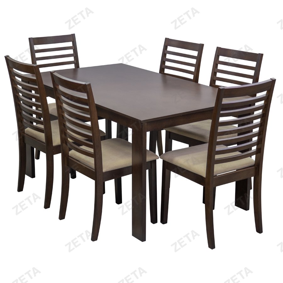 Комплект мебели "Tongo": стол + 6 стульев (венге/серый) (Малайзия) - изображение 1