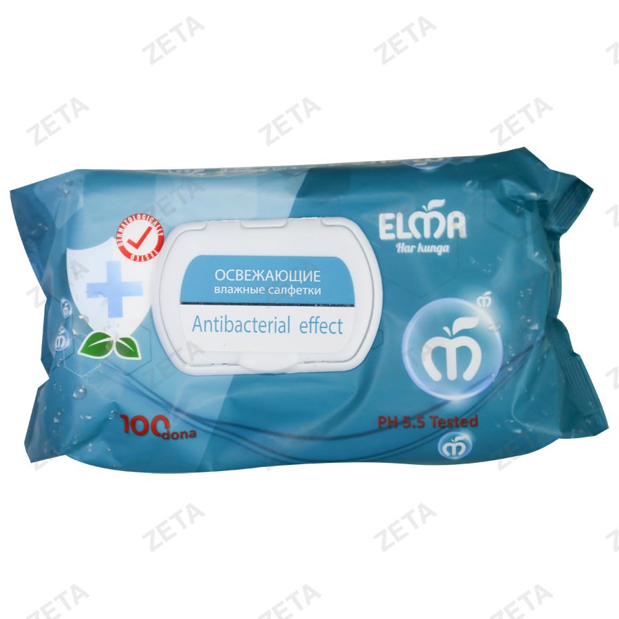 Cалфетки влажные Antibacterial 100 шт. №502 Elma (Узб)