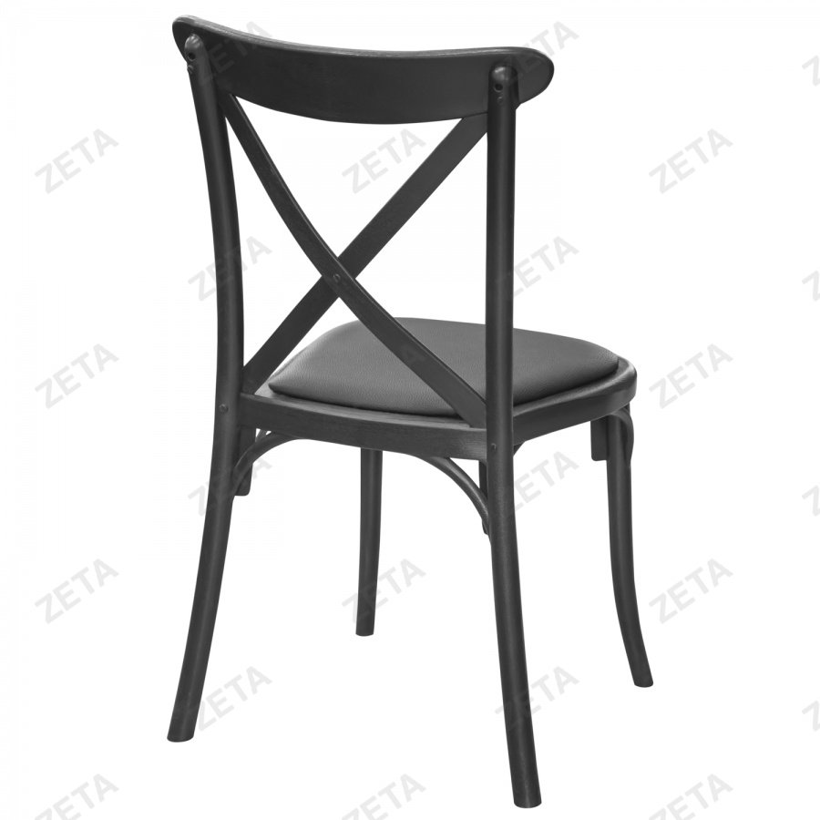 Стул пластиковый "Кантри" чёрный (с мягким элементом)