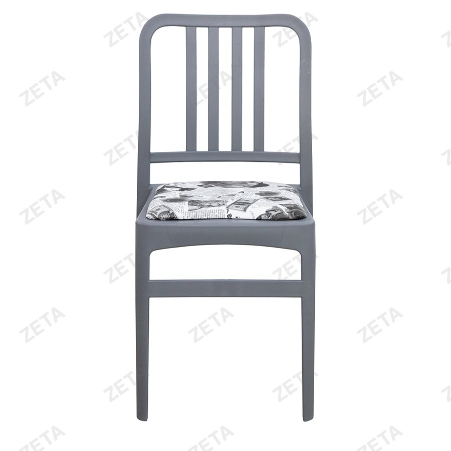 Стул пластиковый "Джеф" с мягким элементом (серый)