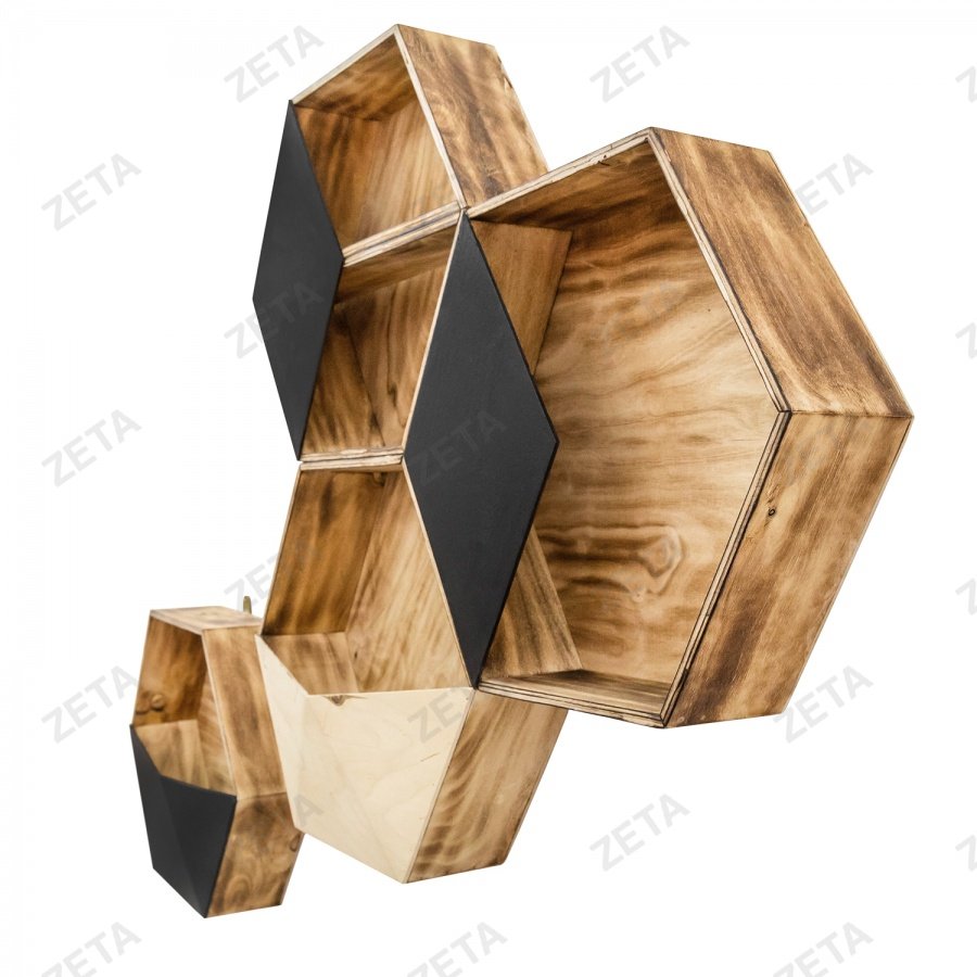 Полка настенная с изогнутой крышкой "Соты" (4 полки)