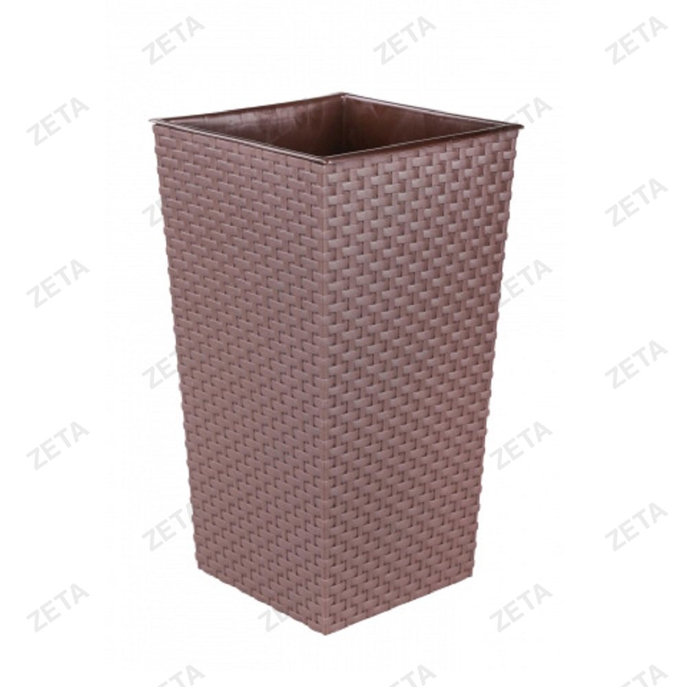 Кашпо напольный 230*220*415 мм. со вставкой "Ротанг"