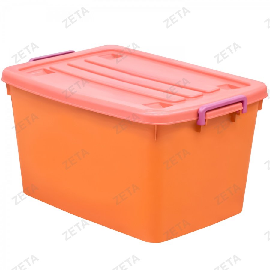 Контейнер с крышкой на колесиках, цветной (53 л.)