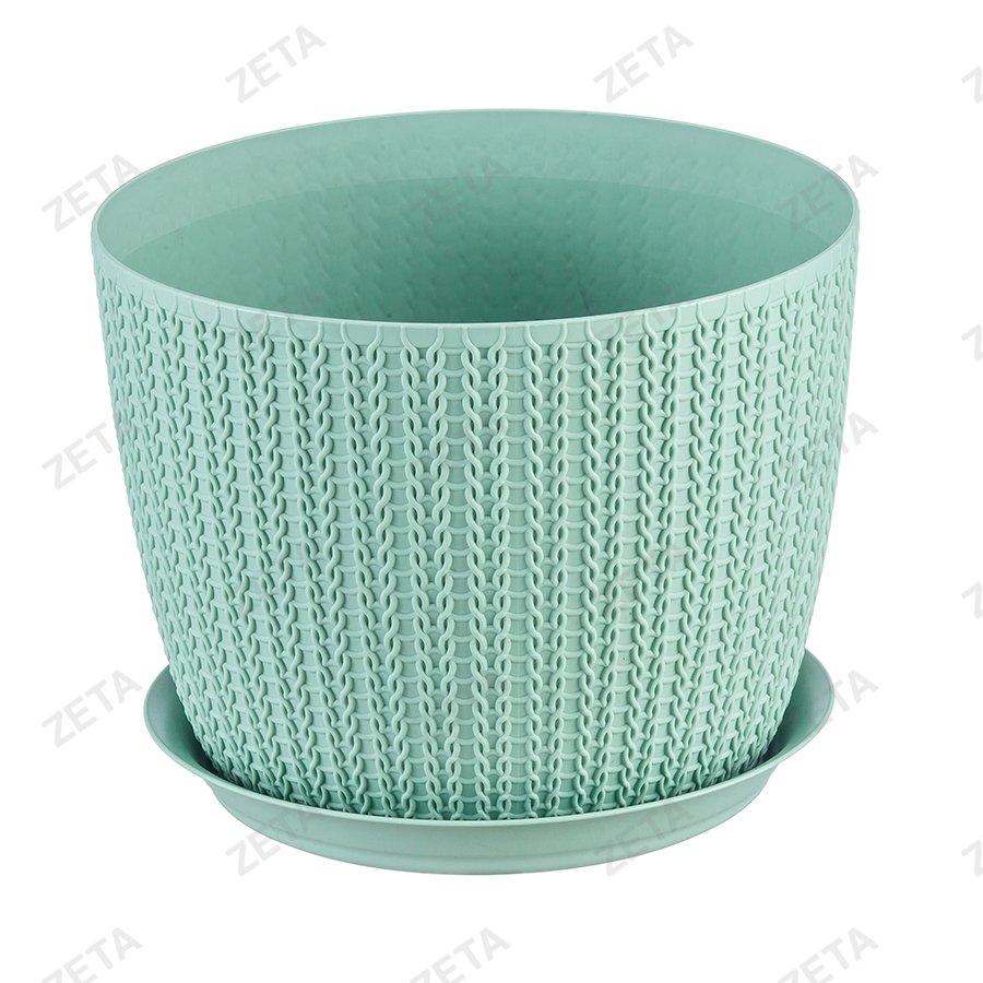 Кашпо 4,5 л. d210 мм. с поддоном "Вязание" №М 3122