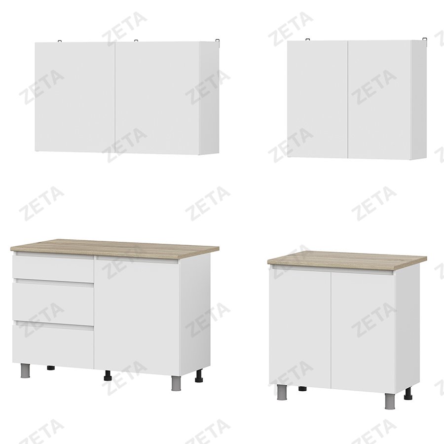 Кухонный гарнитур "Денвер" (2 м) №00-00110858 (белый, текстурный, дуб сонама) (РФ)