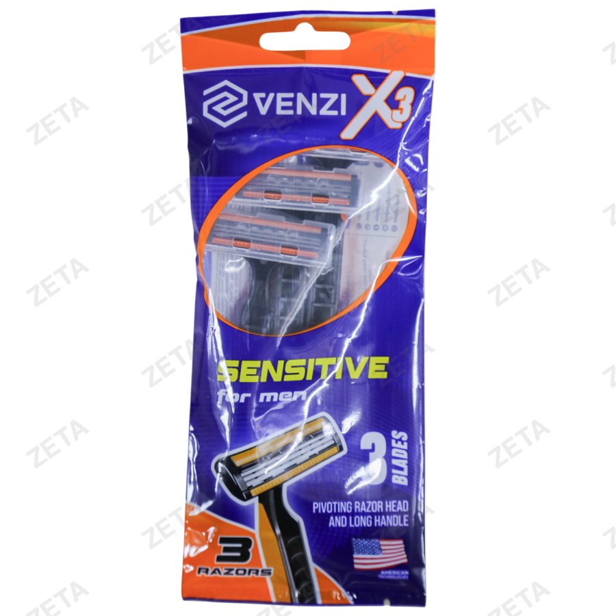 Станок для бритья Venzi X3 одноразовые 3 шт. (R-Уз)