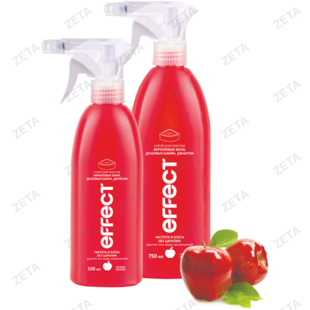 Спрей для очистки акриловых ванн, душевых кабин, джакузи 5в1 "Effect" 500 мл.