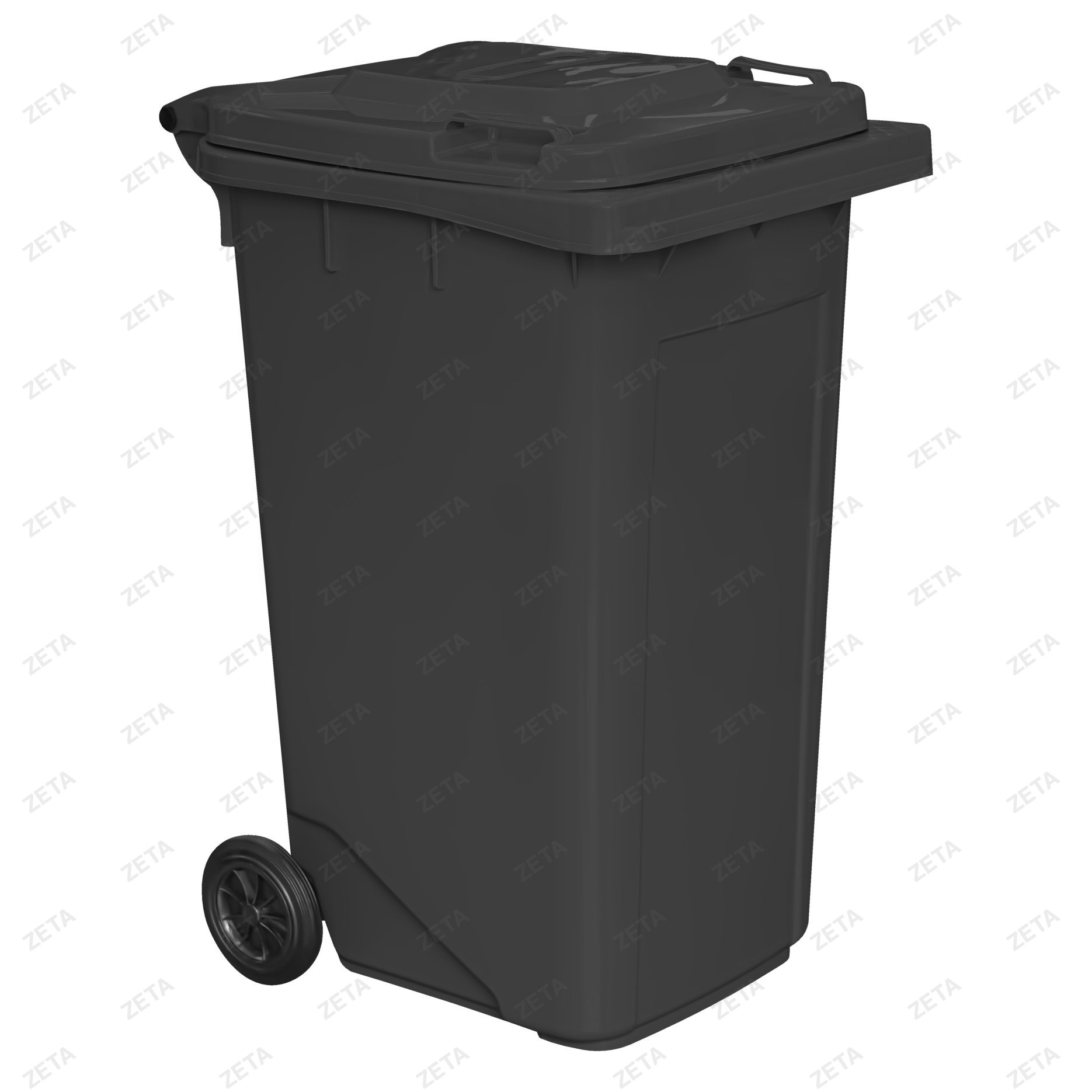 Бак мусорный 280 л. с крышкой, на колесах (чёрный)