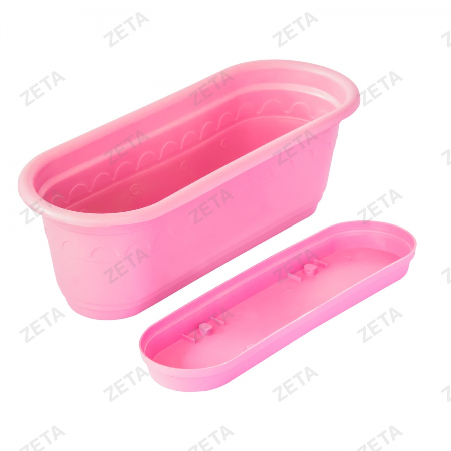 Горшок для цветов овальный с поддоном м/п цвет.