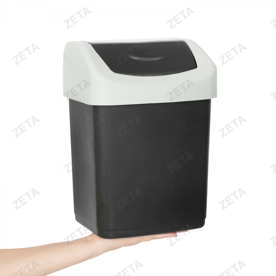 Ведро для мусора с клапаном, чёрное (7 л.)