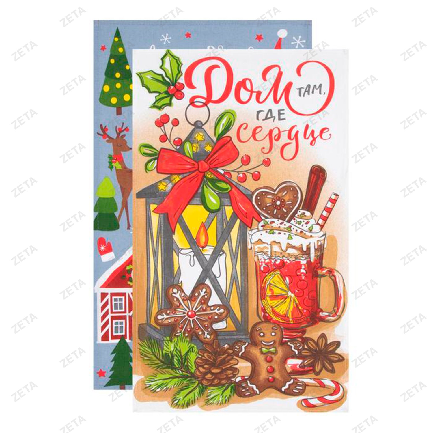 Новогодние полотенца (подарочный набор 2 шт. 35х60 см)