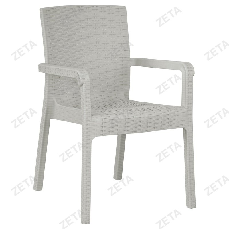 Стул пластиковый Premium с подлокотником (белый)