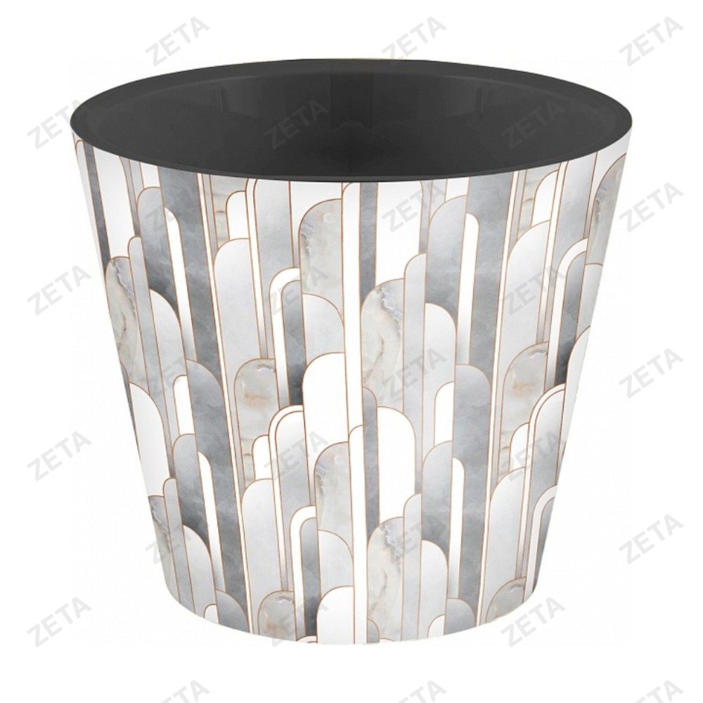 Горшок для цветов диаметром 200 мм., 4 л. с дренажной вставкой с декором "Rosemary"