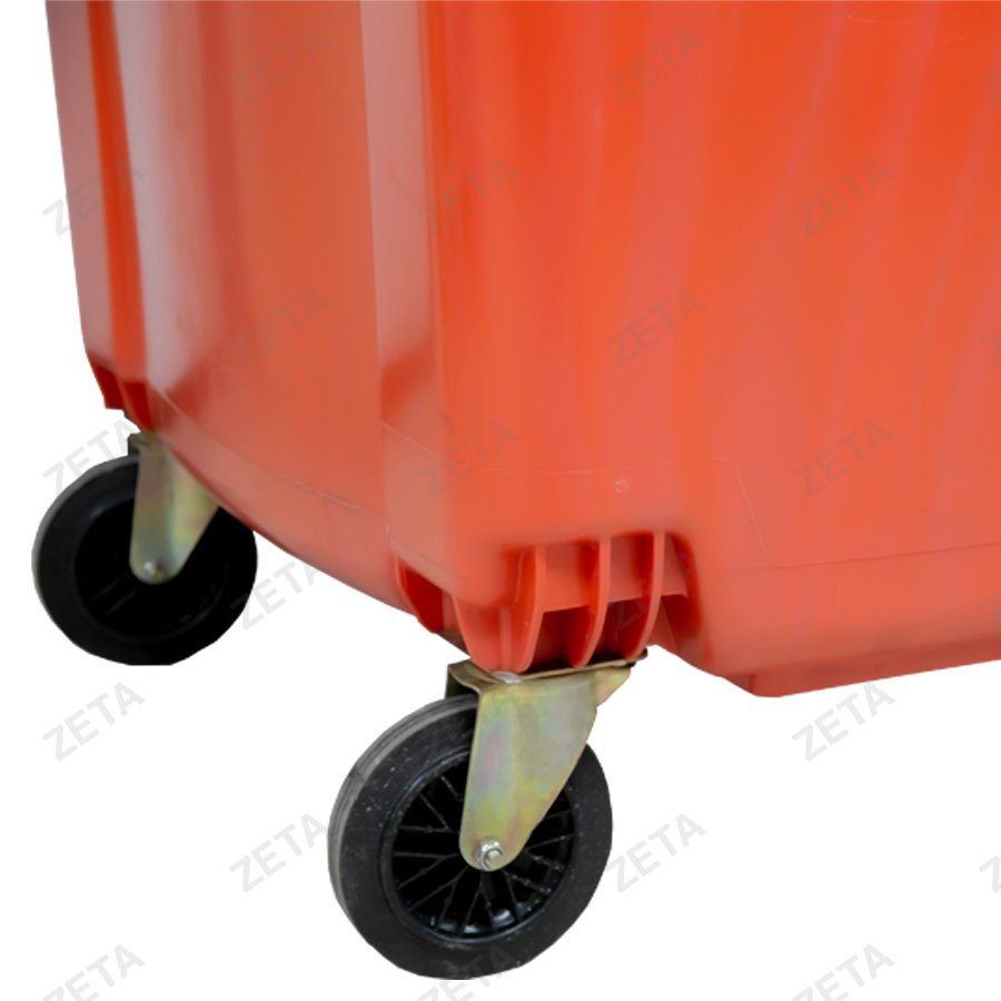 Бак мусорный с крышкой 1100 л на колесах "Sabalan" (оранжевый) (И)