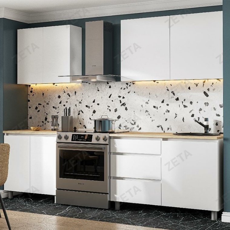 Кухонный гарнитур "Денвер" (2 м) №00-00110858 (белый, текстурный, дуб сонама) (РФ)