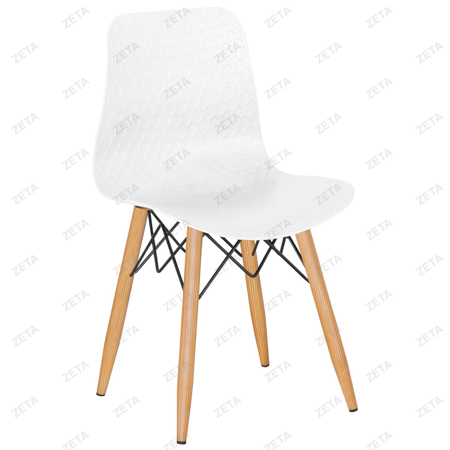 Стул "Кловер" белый (металлические ножки, эффект дерево)