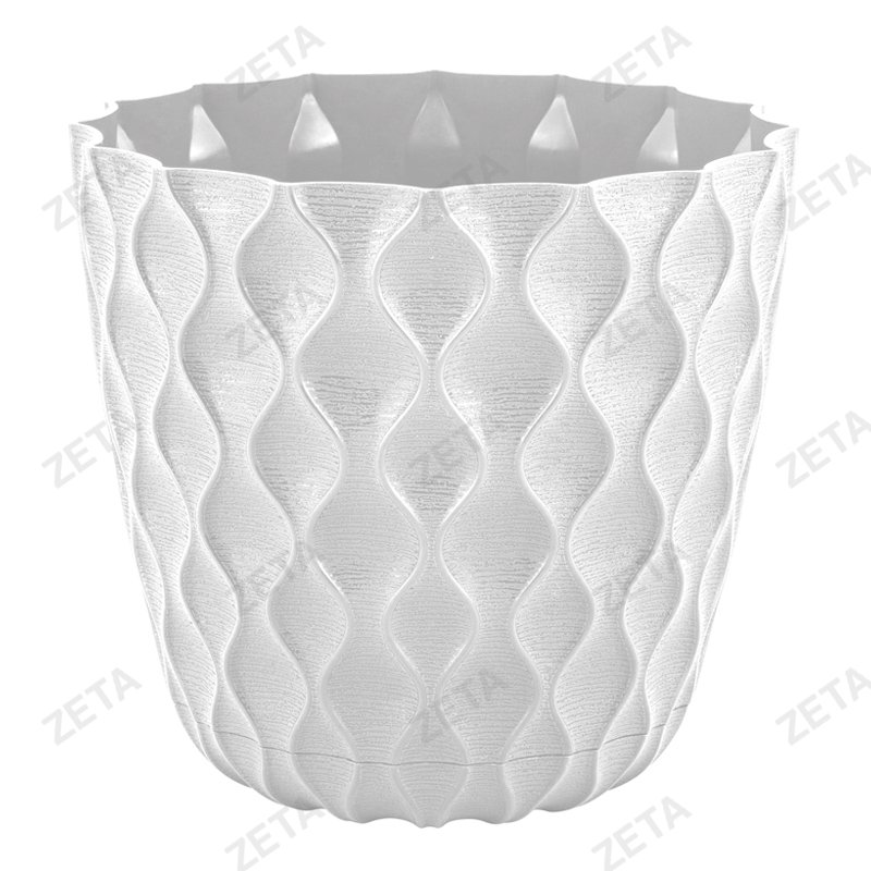 Горшок для цветов 1.4 л. диаметр 145 мм. InGreen "Wave" с дренажной сеткой, съемный поддон