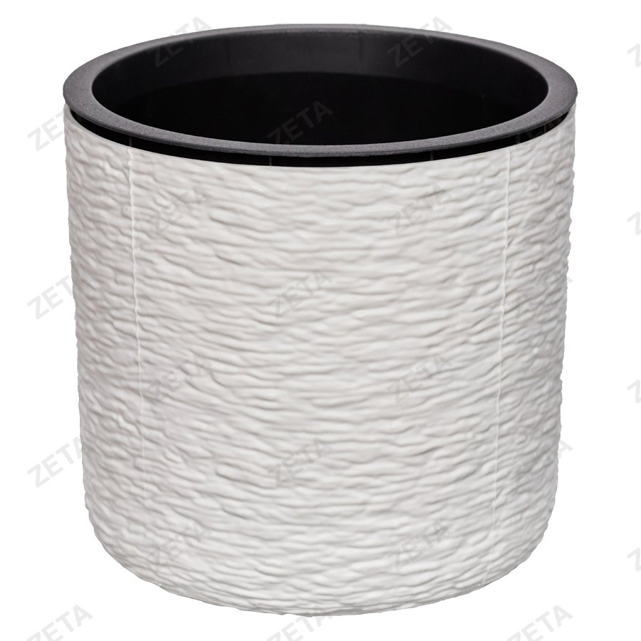 Кашпо для цветов "Сланит" (с внутренним горшком) белое - изображение 1