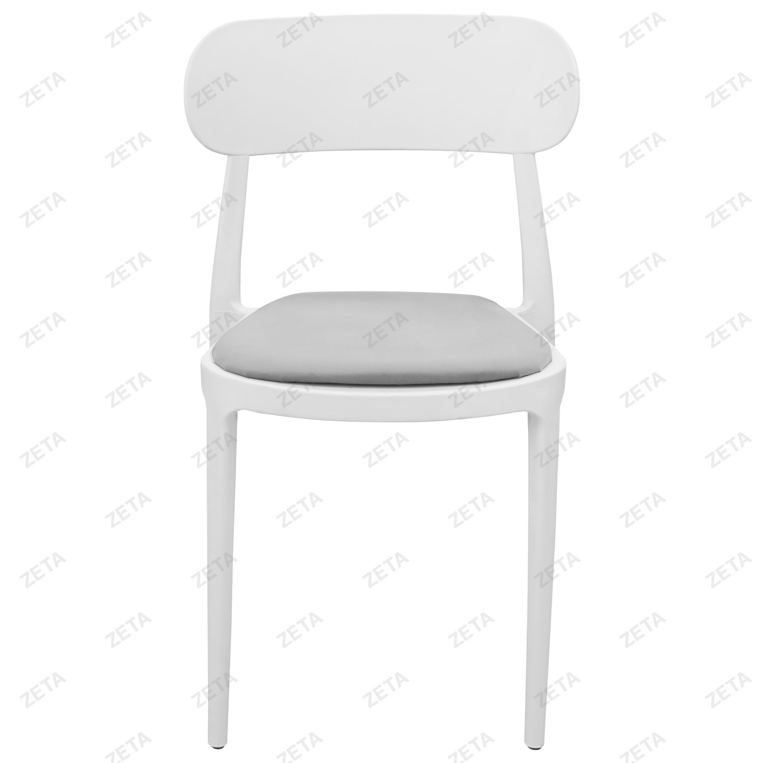 Стул пластиковый "Микки" с мягким элементом (белый)