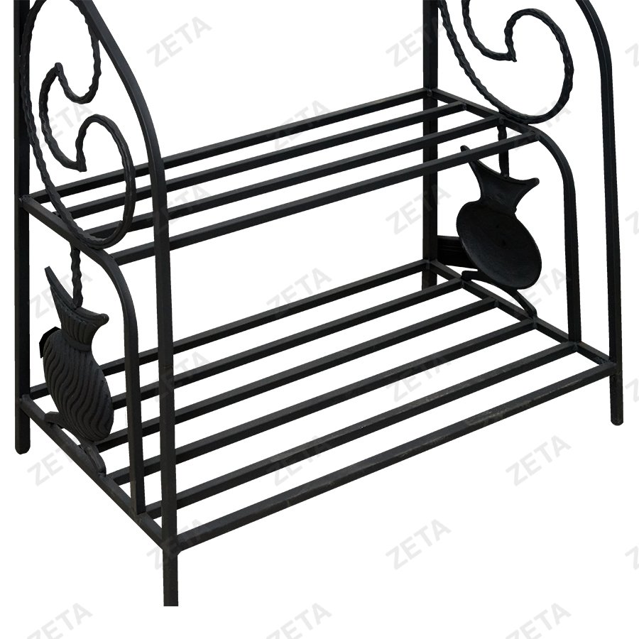 Вешалка-гардеробная с подставкой для обуви (кованые элементы)