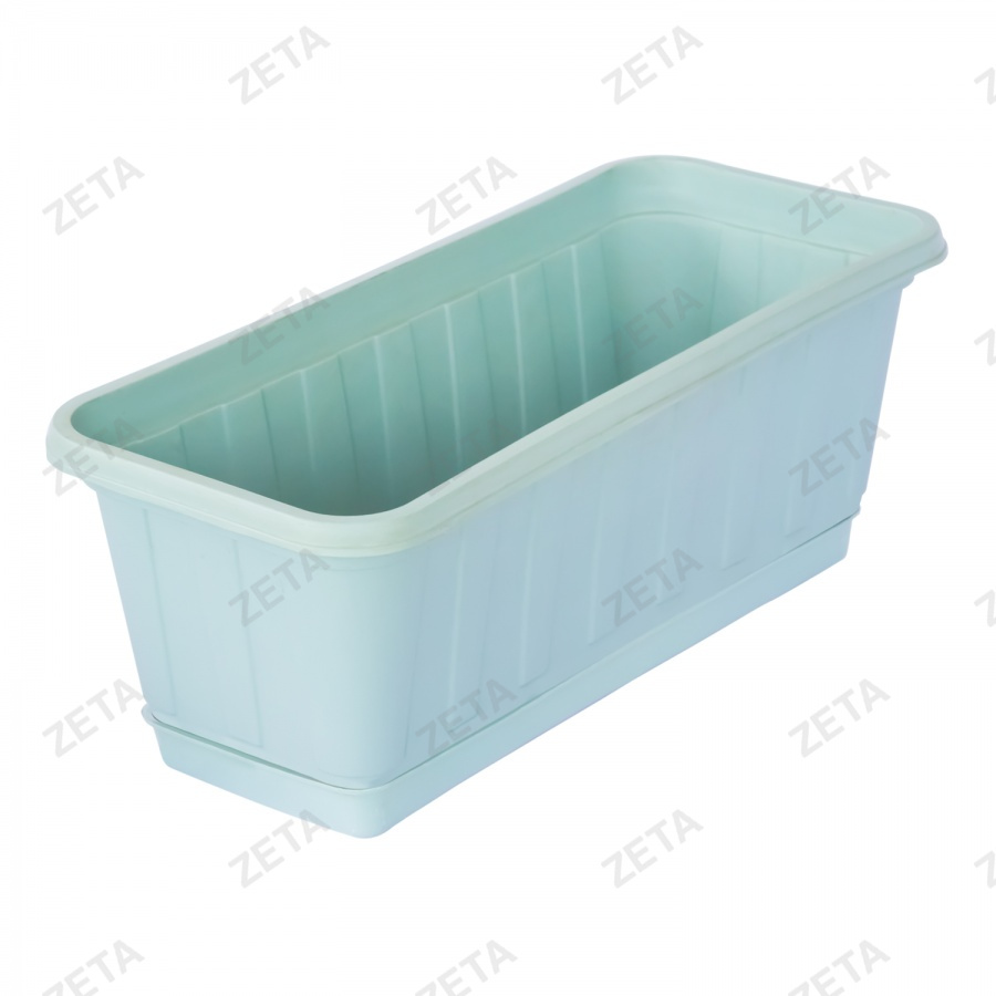 Горшок прямоугольный с поддоном "М", цветной (43 см)