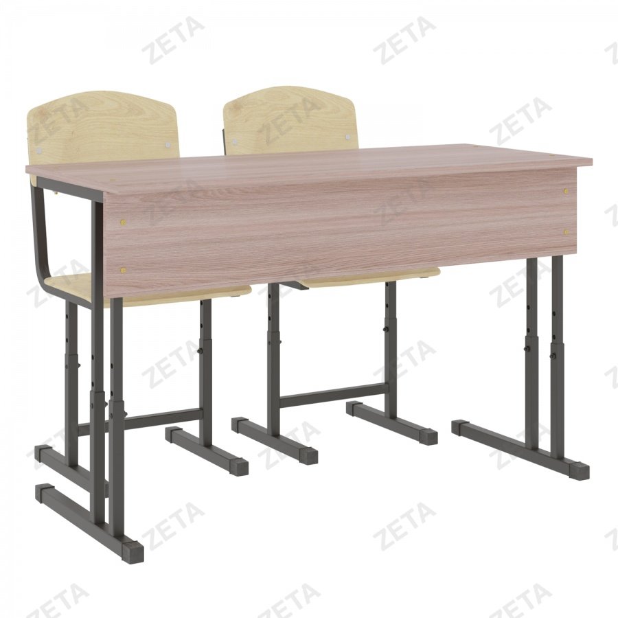 Парта школьная 2-х местная + 2 стула (регулируемая высота)
