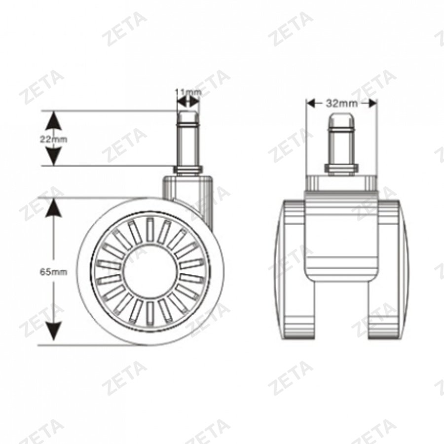 Колесо (ролик) HM-651-65-W