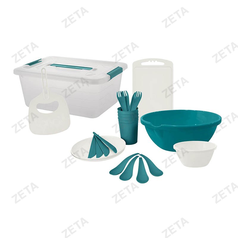 Набор для пикника на 4 персоны, 28 предметов, 381*290*172 мм. Plast Team №PT506