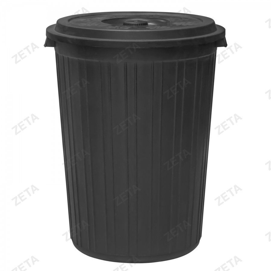 Мусорный бак с крышкой, чёрный (75 л.) - изображение 1